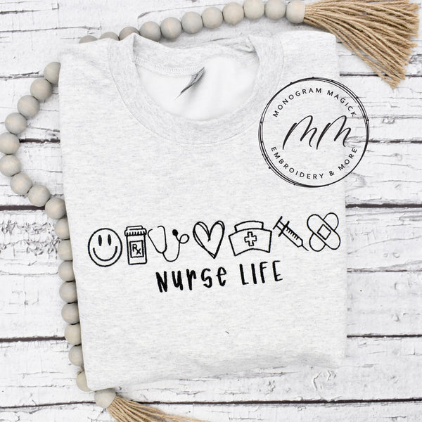 Nurse Life Icons Sweatshirt
