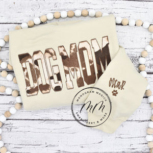 Dog Mom Cow Print Sweatshirt - MULTIPLE COLOR OPTIONS