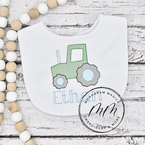 Tractor Bib & Burp Set