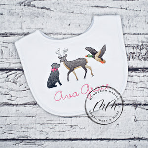 Lab with Bow, Duck, and Deer Baby Set