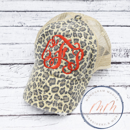 Distressed Leopard Hat