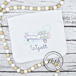 Airplane Bib & Burp Set