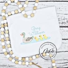 Load image into Gallery viewer, Mallard with Babies Bib &amp; Burp Set