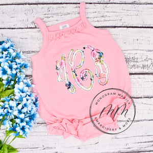 Monogrammed Ruffle Baby Bubble