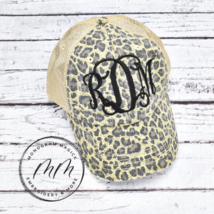 Distressed Leopard Hat