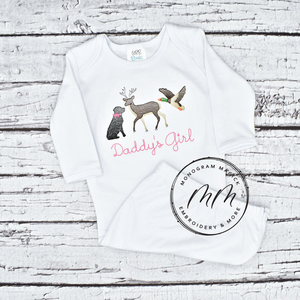 Lab with Bow, Duck, and Deer Baby Set