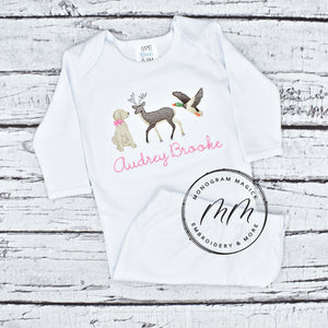 Doodle with Bow, Duck, and Deer Baby Set