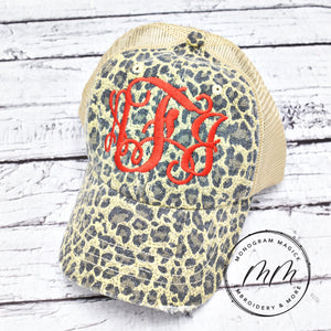 Distressed Leopard Hat