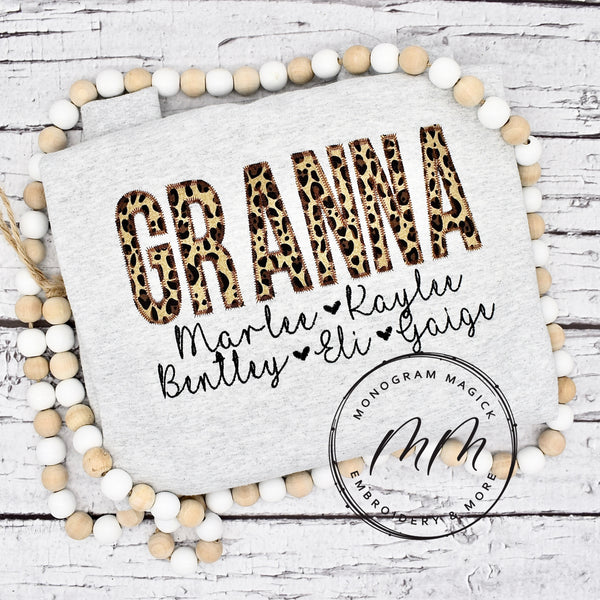 Leopard Print with Names Sweatshirt