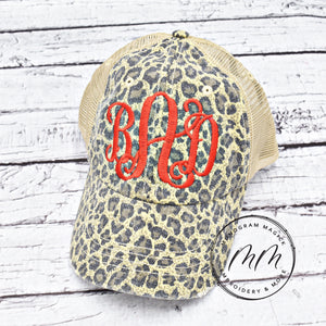 Distressed Leopard Hat