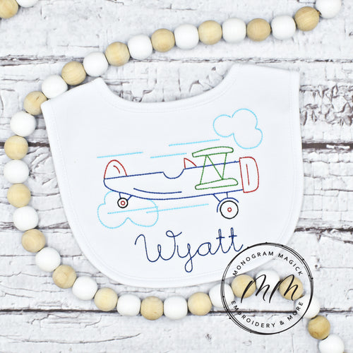 Airplane Bib & Burp Set