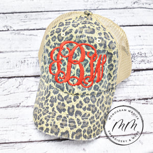 Distressed Leopard Hat