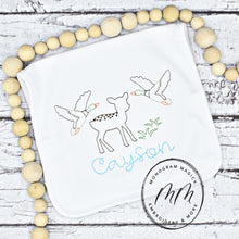 Load image into Gallery viewer, Deer and Ducks Bib &amp; Burp Set