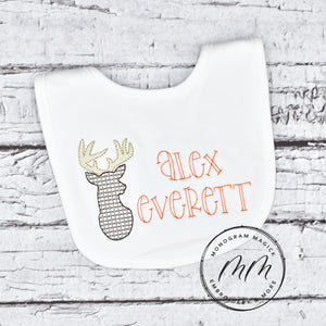 Deer Head Bib & Burp Set