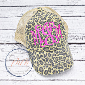 Distressed Leopard Hat