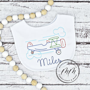 Airplane Bib & Burp Set