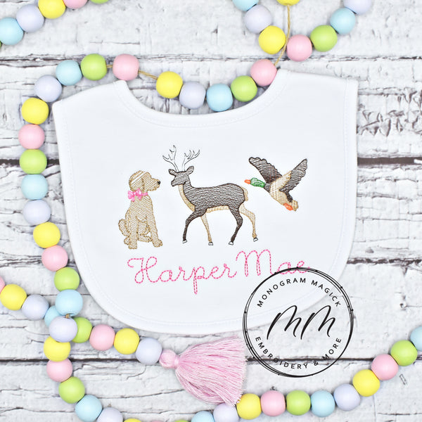 Doodle with Bow, Duck, and Deer Baby Set